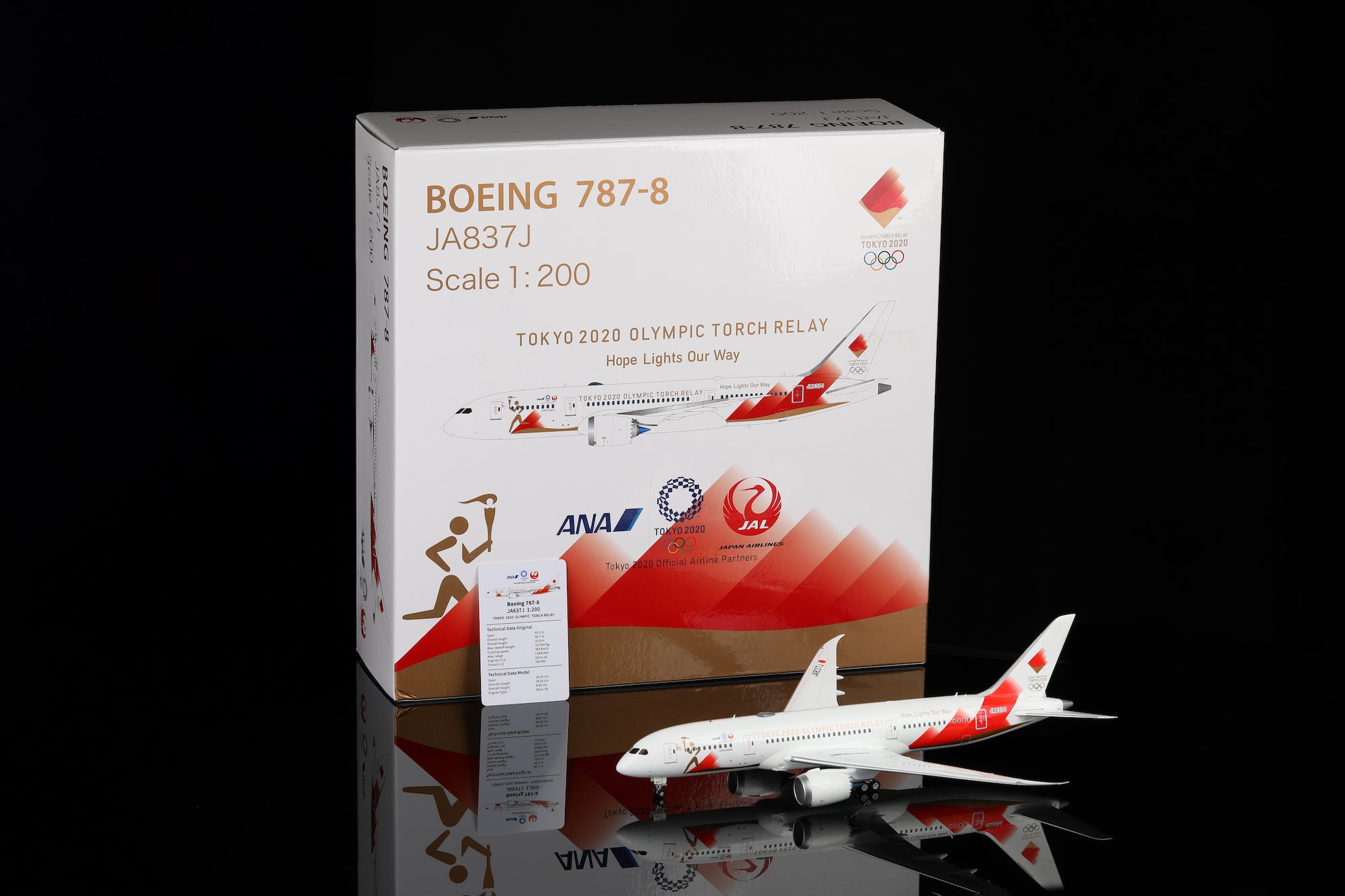 Japan Airlines B787-8 JA837J "Torch Relay" diecast aircraft model