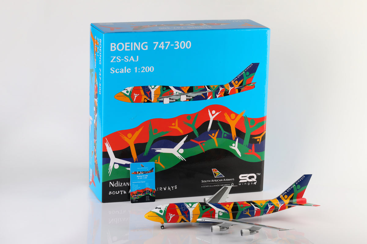 South African Airways B747-300 ZS-SAJ "Ndizani" diecast aircraft model