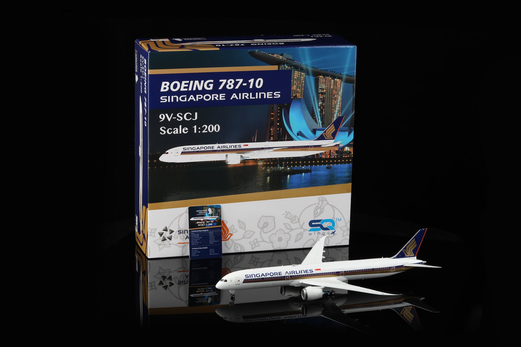 Singapore Airlines B787-10 9V-SCJ diecast aircraft model