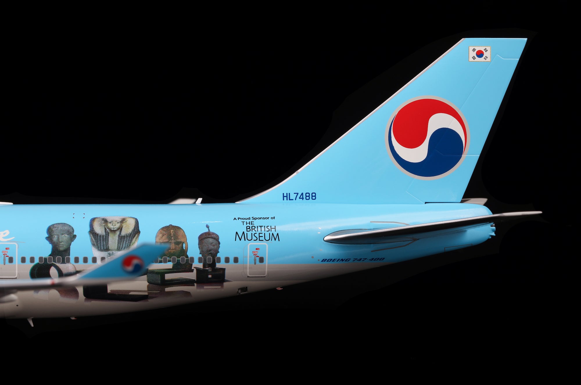 Korean Air B747-400 HL7488 "Korean Museum" diecast aircraft model