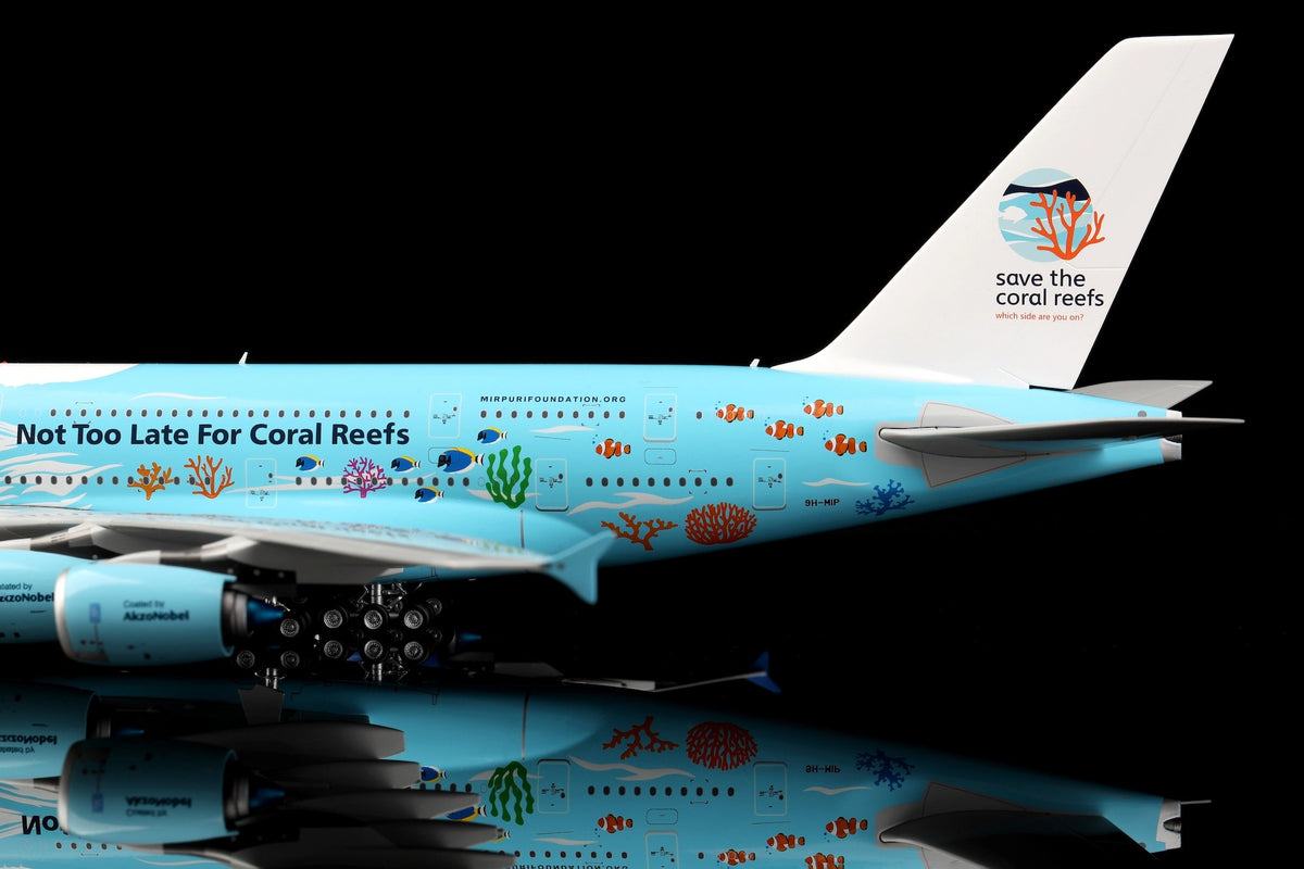 Hi Fly Airbus A380 9H-MIP "Save the cora reefs Livery" diecast aircraft model