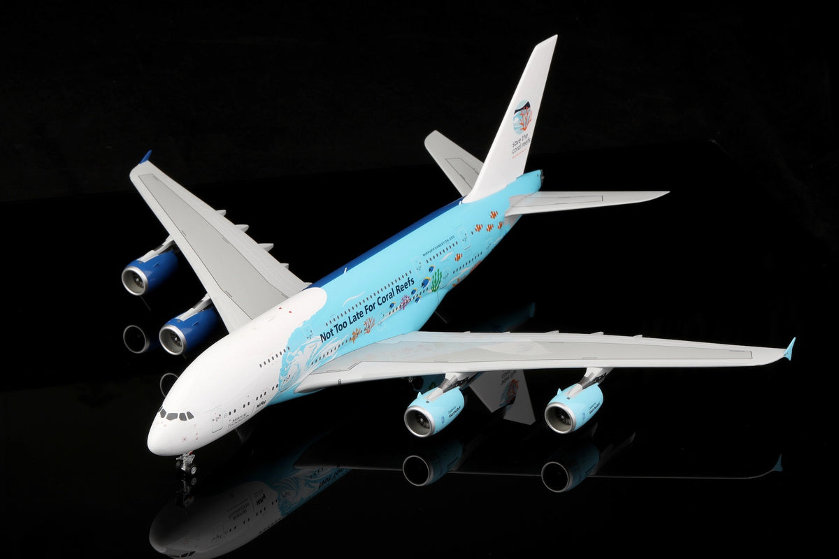 Hi Fly Airbus A380 9H-MIP "Save the cora reefs Livery" diecast aircraft model