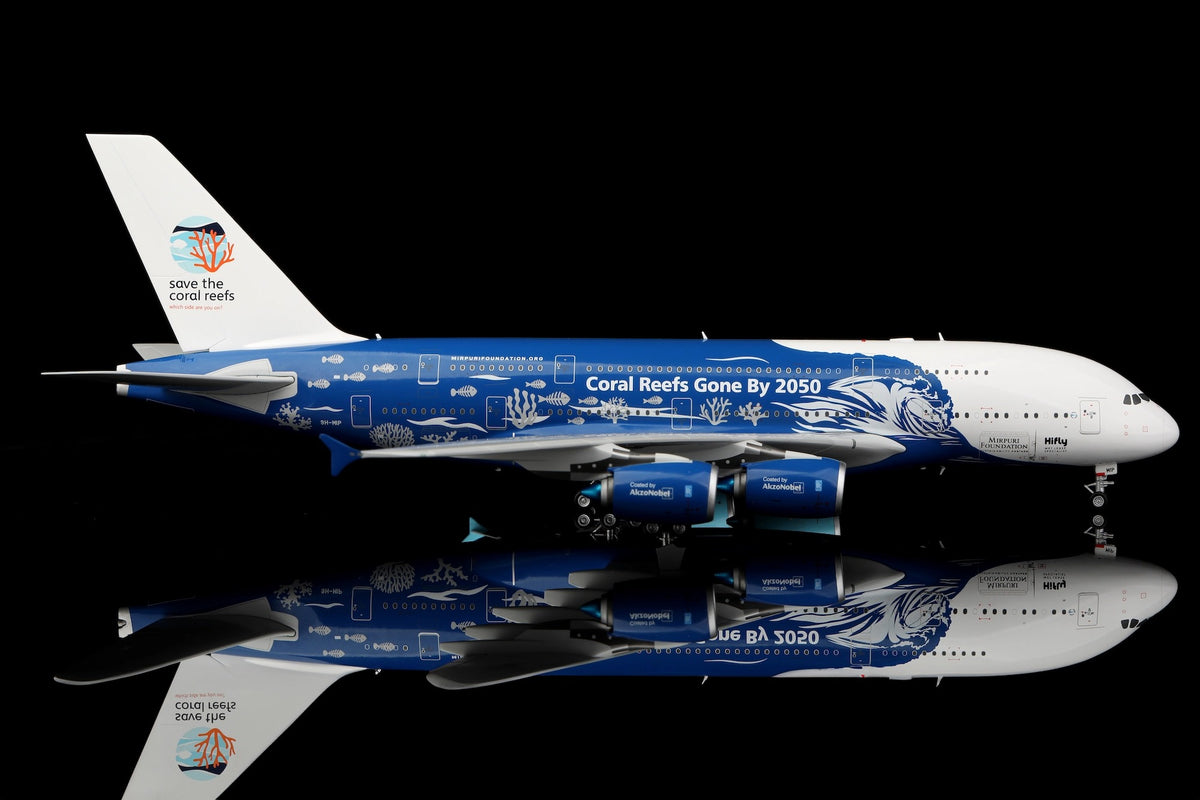 Hi Fly Airbus A380 9H-MIP "Save the cora reefs Livery" diecast aircraft model