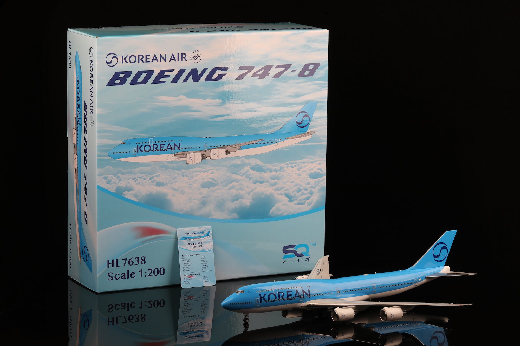 Korean Air B747-8 HL7638 diecast aircraft model