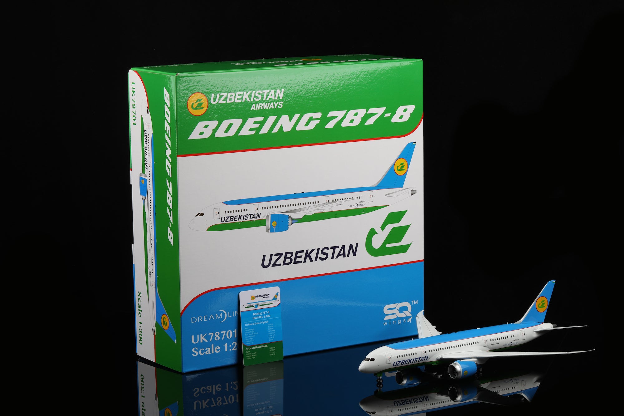 Uzbekistan Airways B787-8 UK78701 diecast aircraft model